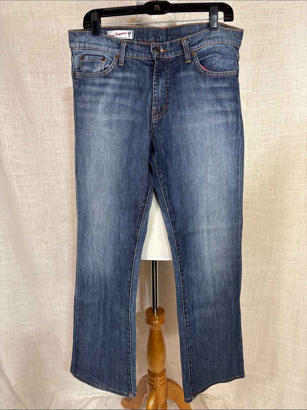 Red Engine “garnet” medium-wash straight-leg jeans - perfect condition
